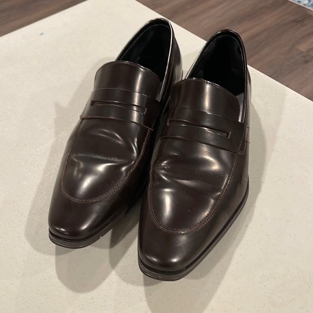 Versace Collection brown leather loafers size 43 EU